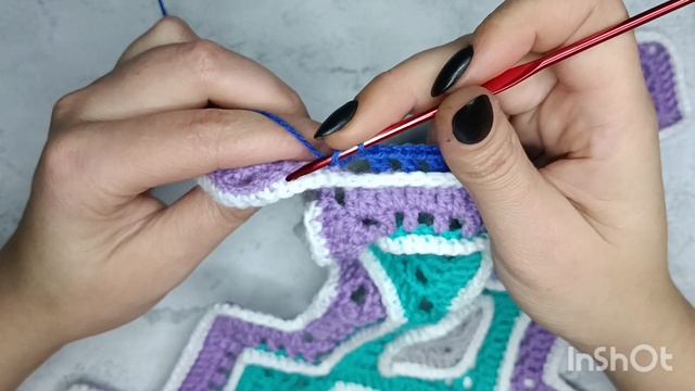 Подушка крючком "Лабиринт". Шаг 4.
