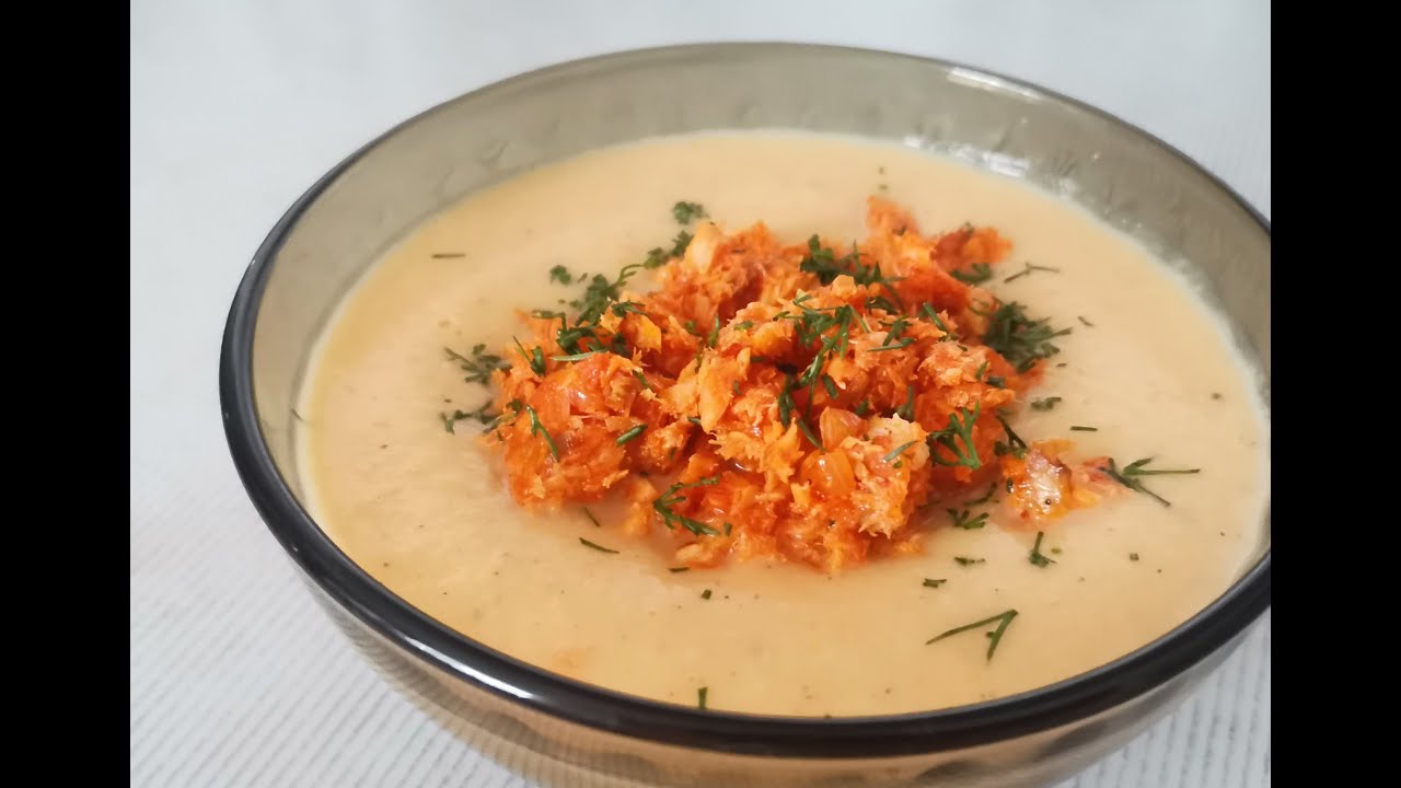 ГОТОВЛЮ ТАКОЙ ПЕРВЫЙ РАЗ! Суп пюре из цветной капусты с форелью. Рыбный суп. Суп с цветной капустой.