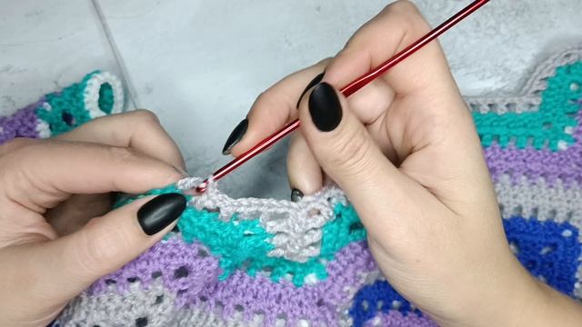 Подушка крючком "Лабиринт". Шаг 5.