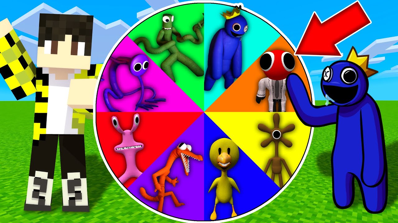 Нашёл колесо фортуны ВСЕ РАДУЖНЫЕ ДРУЗЬЯ СИНИЙ ЗЕЛЕНЫЙ ОРАНЖЕВЫЙ КРАСНЫЙ ФИОЛЕТОВЫЙ в майнкрафт !