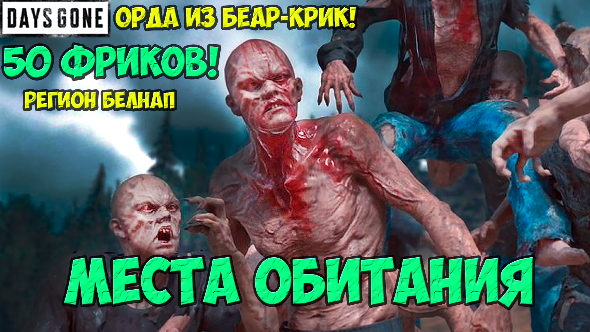 Орда из Беар-Крие(Bear Creek Hot Springs Horde). 50 Фриков. Белнап. Места обитания. #daysgone #horde