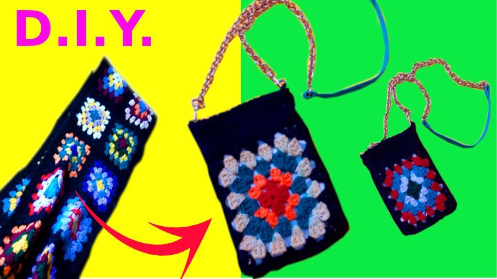 Как сшить сумочку для телефона из вязаного шарфа/Просто и быстро #tobecreative