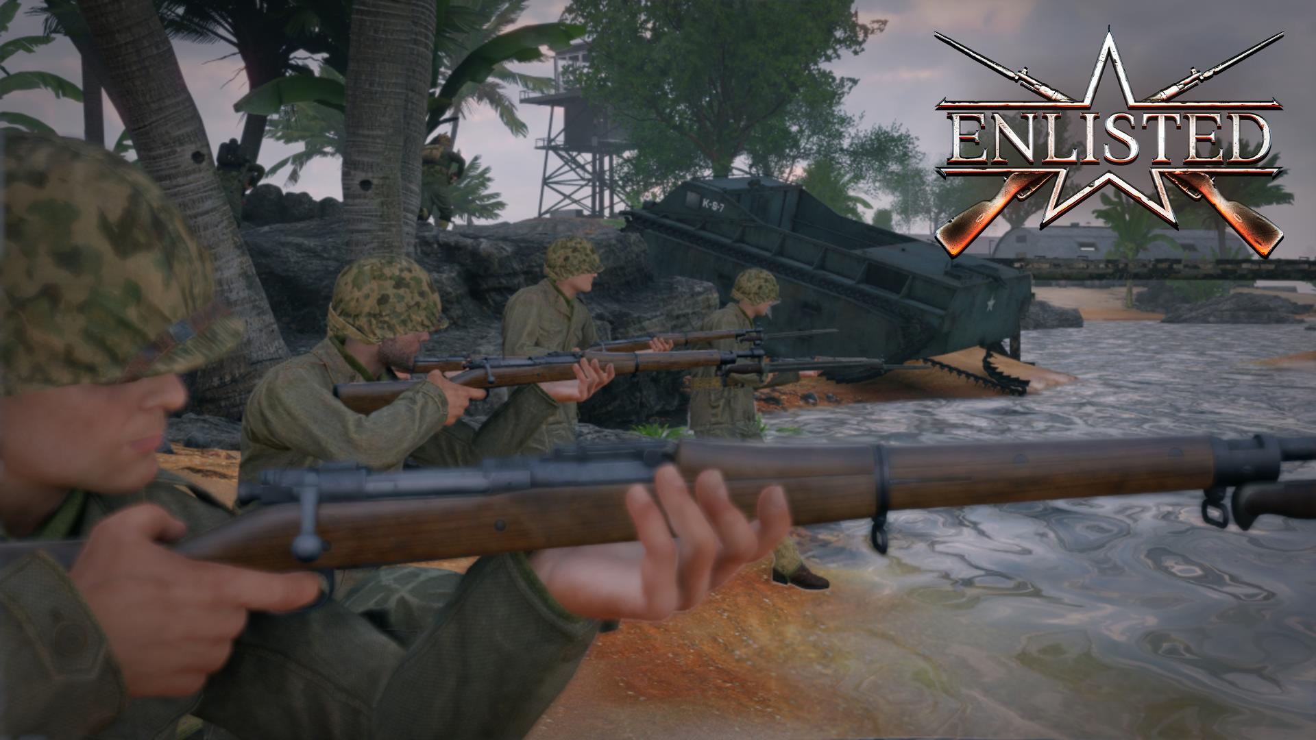 Enlisted - Бухта Аллигатора Север (Вторжение) Битва за Тихий океан (Без комментариев)