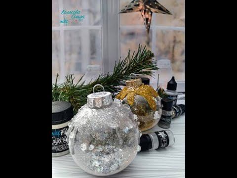 Елочные шары с наполнением. Мастер класс. Хрустальные елочные шары своими руками.