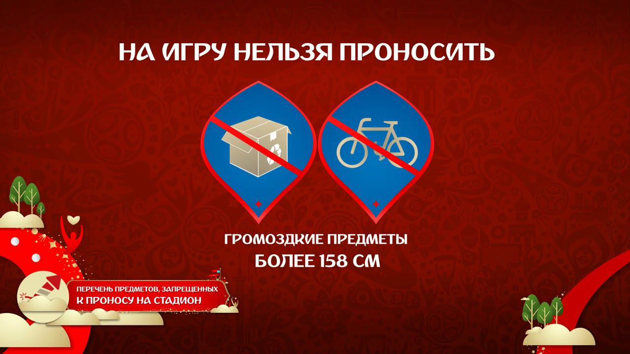 Перечень предметов, запрещенных к проносу на стадион