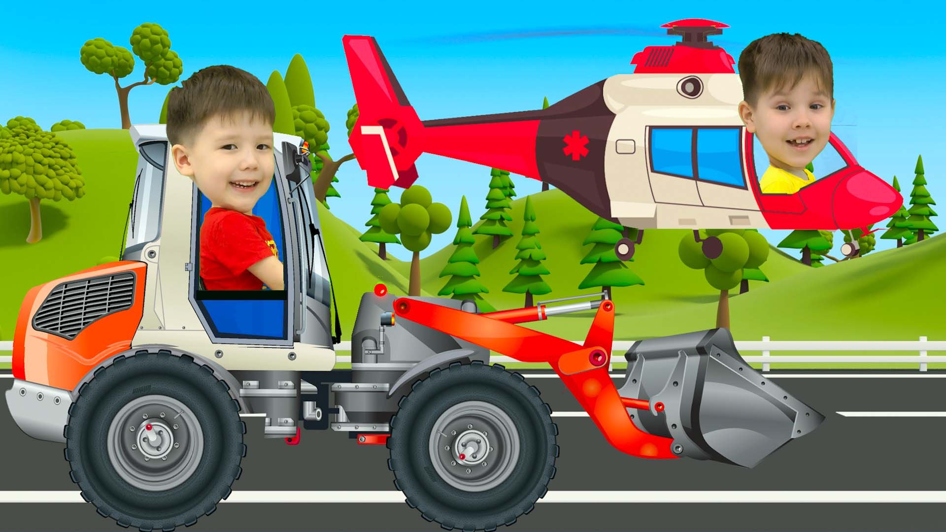 Обучающая песенка. Синий трактор Песенки для детей Машинки Экскаватор и Грузовик