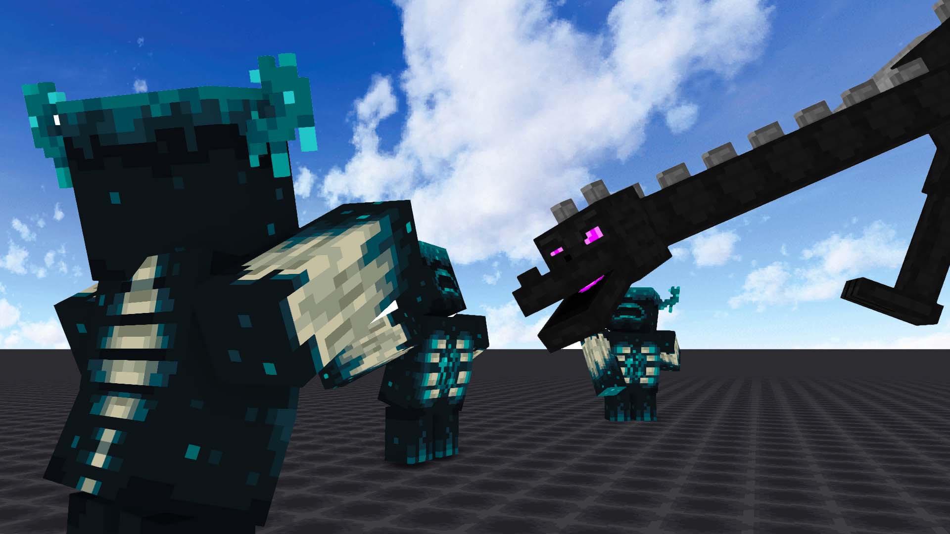 Вардены против ЭНДЕР ДРАКОНА в майнкрафт 1.19 2 | Смешной танец Варденов и Эндер даркона