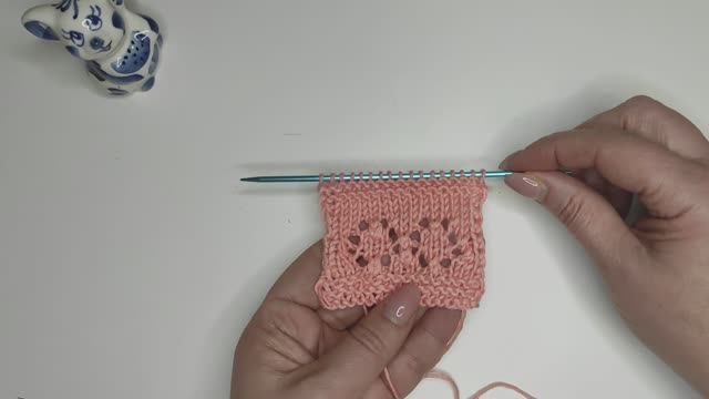 Урок вязания. Узор "Кружочки". Легкий ажурный узор для начинающих