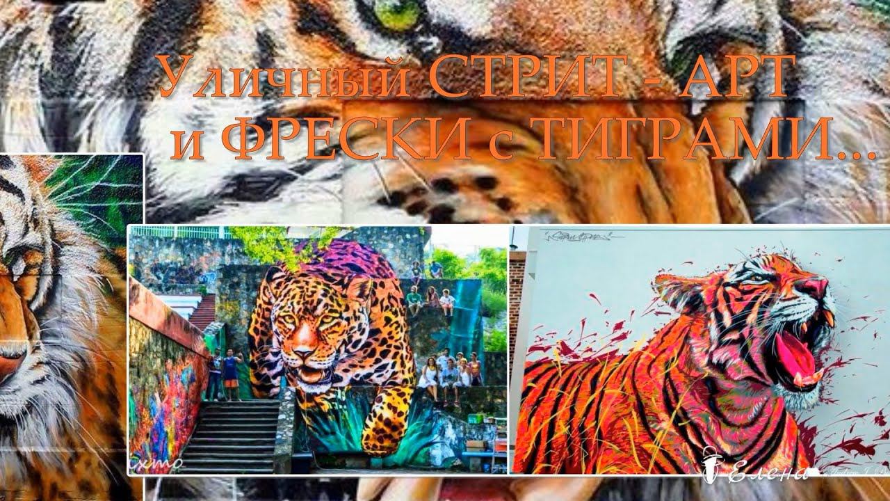 Уличный СТРИТ -  АРТ и ФРЕСКИ с ТИГРАМИ*